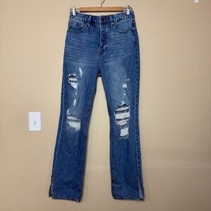 Good American Jeans Good Boy Button Fly distressed Jeans Size 6